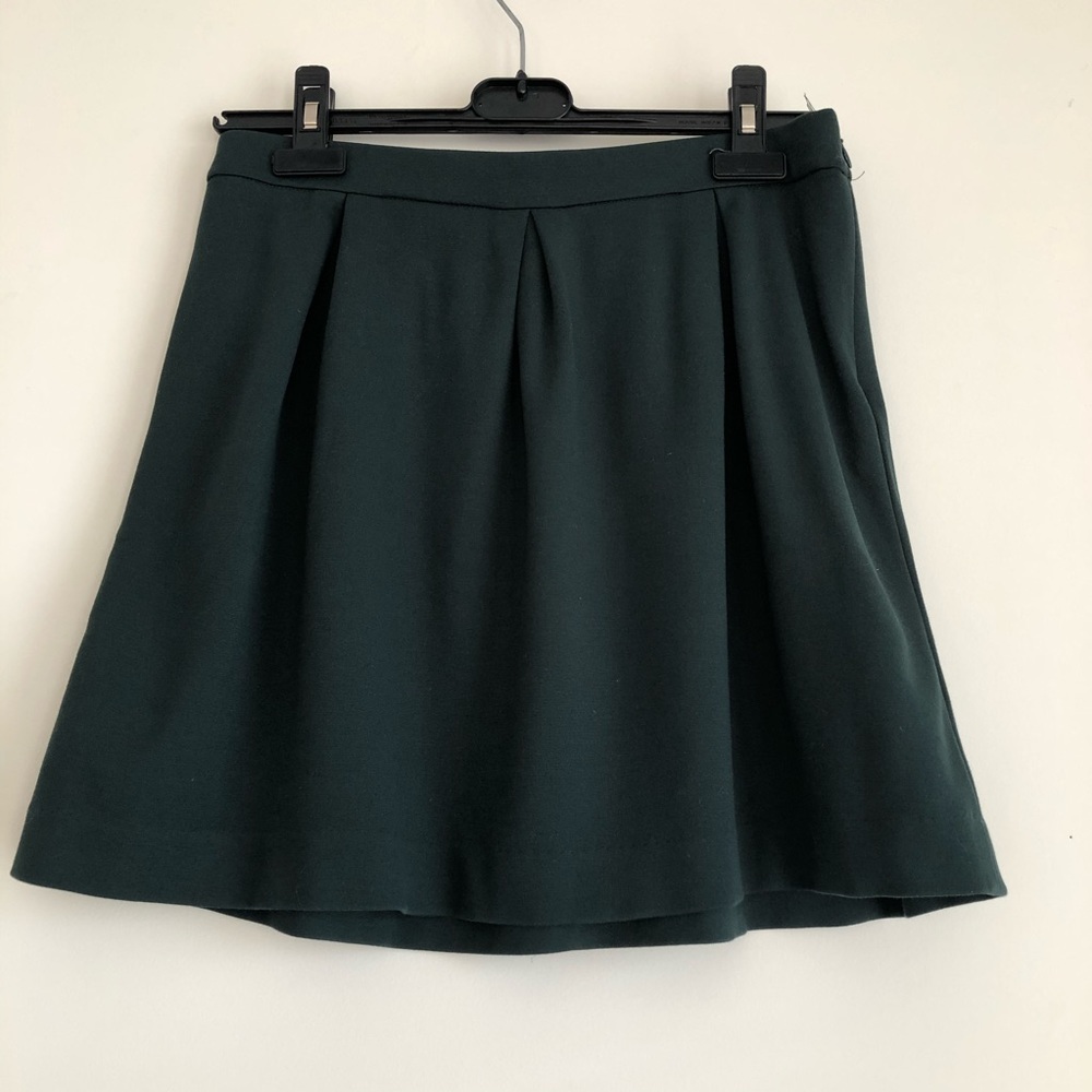 Madewell Bistro Pleated Mini Skirt (Forest Green)